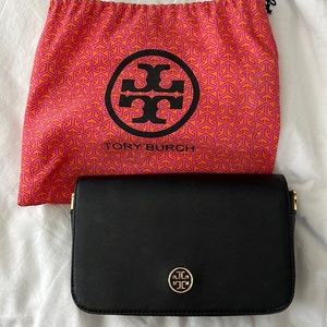 Tory Burch Robinson gold chain purse EUC